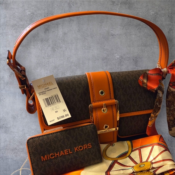 Michael Kors Brown/Orange Shoulder Bag  (WalletNot Included- Sold Separate) - Picture 5 of 5